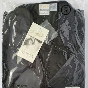 SUZANNE SOMERS LOUNGEWEAR BLACK POLYESTER 2 PIECE PAJAMA SET SZ. 2X NEW